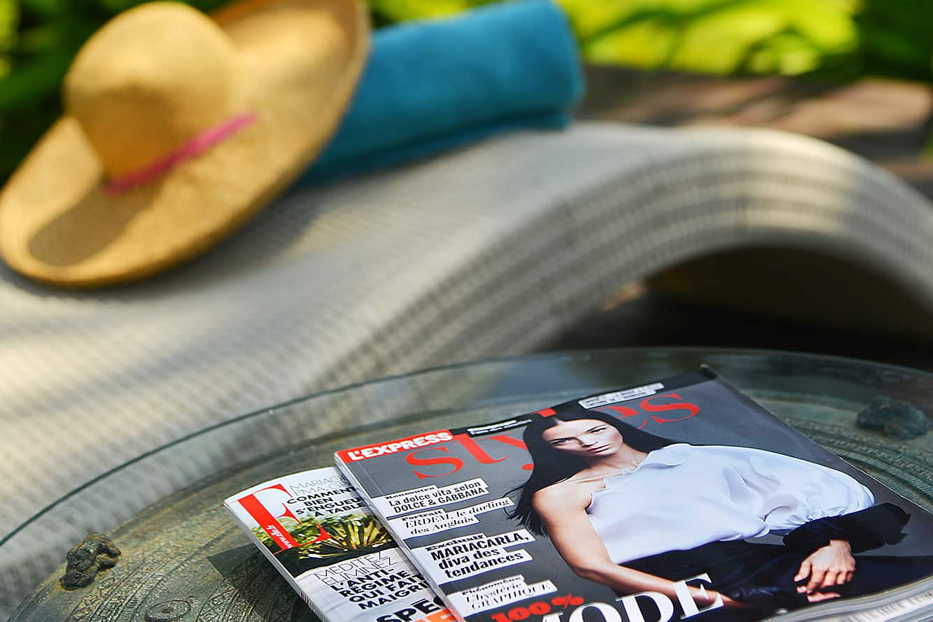 Magazines at Maison Polanka Swimming Pool